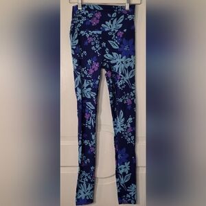 K-Deer Medium Floral Blue and Purple Leggings